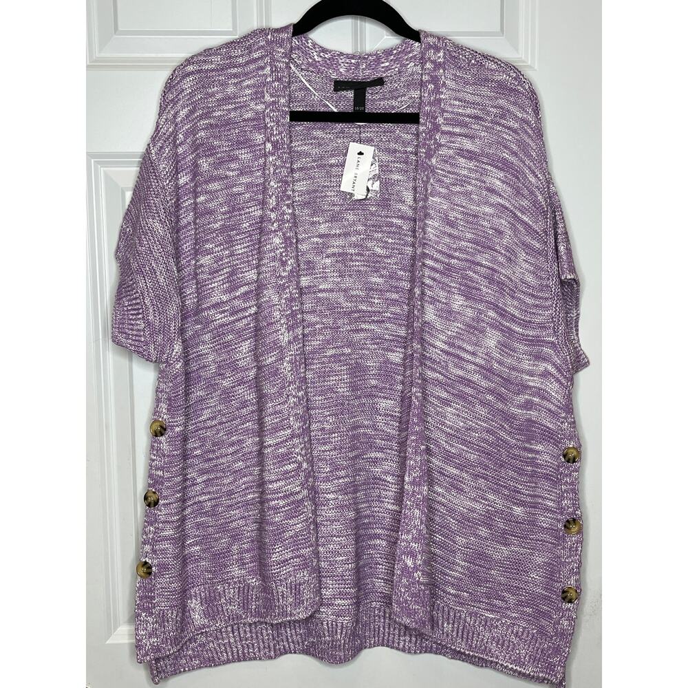 Lane Bryant NEW Plus Size 18-20 Lavender White Button‎ Chunky Knit Cardigan